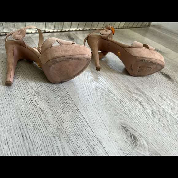 Prada Suede Platform Ankle Strap Heels (Size 39) - Picture 10 of 13